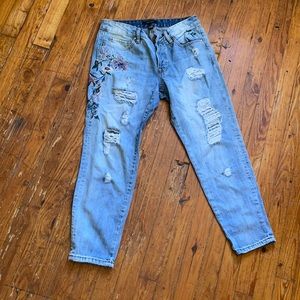 flower jean Capri pants